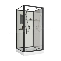 Душевая кабина Niagara Standart ST100/15Q/BL/BK профиль черный, стекло прозрачное