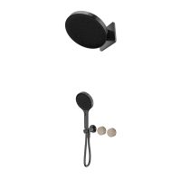Душевая система ABBER Marmor AF8B18GM-H02GM-H02GM скрытого монтажа без излива, ручки Lech Sand, оружейная сталь брашированная
