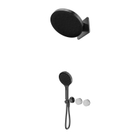 Душевая система ABBER Marmor AF8B18GM-H03GM-H03GM скрытого монтажа без излива, ручки Tirol Weiss, оружейная сталь брашированная