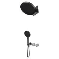 Душевая система ABBER Marmor AF8B18GM-H05GM-H05GM скрытого монтажа без излива, ручки Wiener Marmor, оружейная сталь брашированная