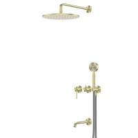 Душевая система ABBER Wasser Kreis 316 AF8117BG скрытого монтажа с изливом, брашированное светлое золото