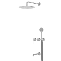 Душевая система ABBER Wasser Kreis 316 AF8117BST скрытого монтажа с изливом, брашированная сталь