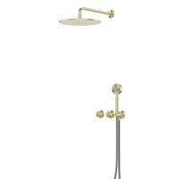Душевая система ABBER Wasser Kreis 316 AF8151BG скрытого монтажа без излива, термостат, брашированное светлое золото