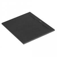 Душевой поддон ABBER AD5D100SLG 100x100, из искусственного камня, фактура Сланец, серый