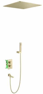 Душевая система Timo Petruma SX-5019/17SM скрытого монтажа с термостатом, золото матовое