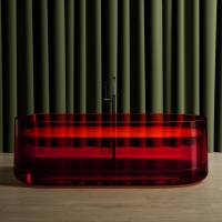 Прозрачная ванна ABBER Kristall AT9708Rubin красная