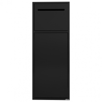 Скрытая настенная ниша из нержавеющей стали ABBER Nischen AN3008МB с корзиной и бумагодержателем, черная матовая